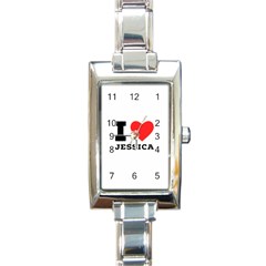 I Love Jessica Rectangle Italian Charm Watch by ilovewhateva