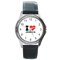 I Love Jessica Round Metal Watch by ilovewhateva