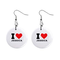 I Love Jessica Mini Button Earrings by ilovewhateva