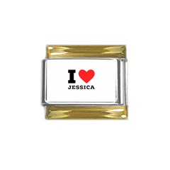 I Love Jessica Gold Trim Italian Charm (9mm) by ilovewhateva