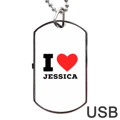 I Love Jessica Dog Tag Usb Flash (one Side) by ilovewhateva