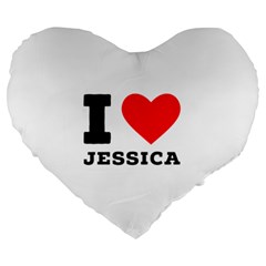 I Love Jessica Large 19  Premium Heart Shape Cushions by ilovewhateva