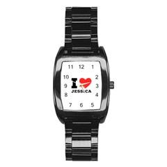 I Love Jessica Stainless Steel Barrel Watch by ilovewhateva