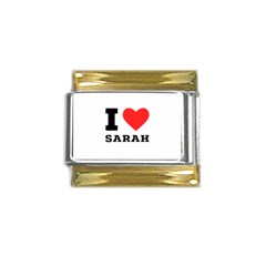 I Love Sarah Gold Trim Italian Charm (9mm) by ilovewhateva