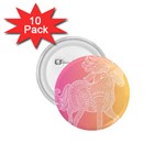 unicorm orange and pink 1.75  Buttons (10 pack) Front