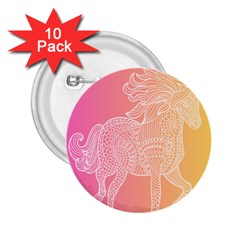 Unicorm Orange And Pink 2 25  Buttons (10 Pack)  by lifestyleshopee