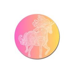 Unicorm Orange And Pink Magnet 3  (round) by lifestyleshopee