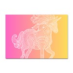 unicorm orange and pink Sticker A4 (10 pack) Front