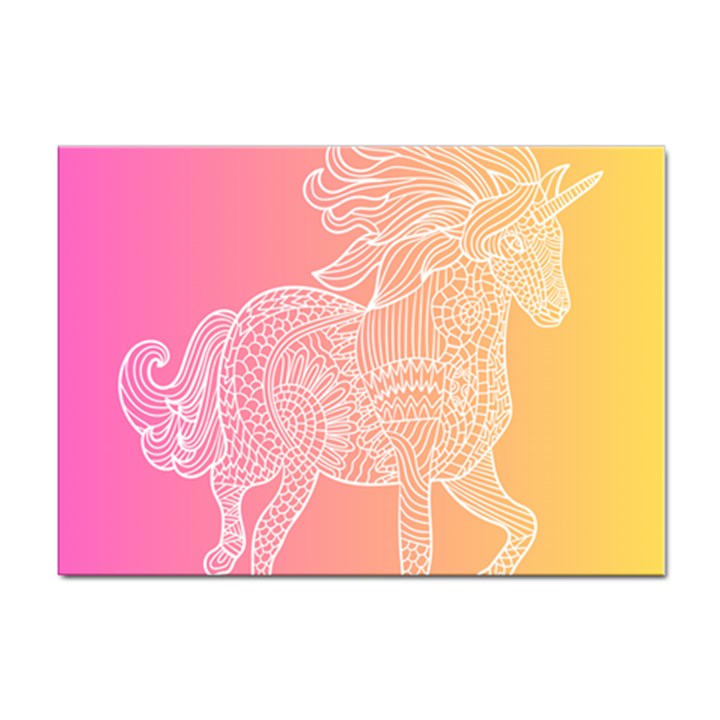 unicorm orange and pink Sticker A4 (10 pack)