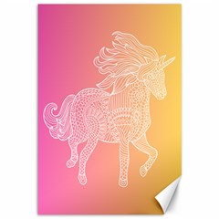 Unicorm Orange And Pink Canvas 12  X 18  by lifestyleshopee