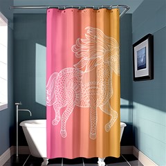 Unicorm Orange And Pink Shower Curtain 36  X 72  (stall) 