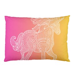 Unicorm Orange And Pink Pillow Case (two Sides) by lifestyleshopee