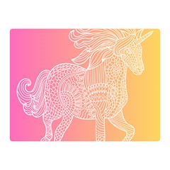 Unicorm Orange And Pink Premium Plush Fleece Blanket (mini)