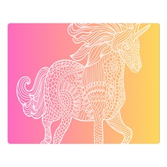 Unicorm Orange And Pink Premium Plush Fleece Blanket (large)