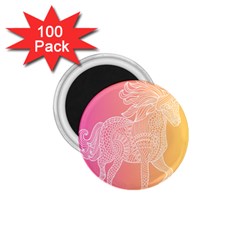 Unicorm Orange And Pink 1 75  Magnets (100 Pack)  by lifestyleshopee