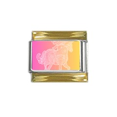 Unicorm Orange And Pink Gold Trim Italian Charm (9mm) by lifestyleshopee