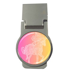 Unicorm Orange And Pink Money Clips (round) 