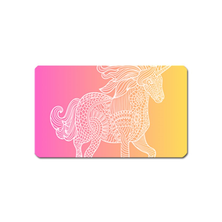 unicorm orange and pink Magnet (Name Card)