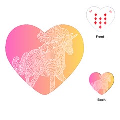 Unicorm Orange And Pink Playing Cards Single Design (heart) by lifestyleshopee