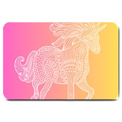 Unicorm Orange And Pink Large Doormat by lifestyleshopee