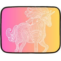 Unicorm Orange And Pink One Side Fleece Blanket (mini) by lifestyleshopee