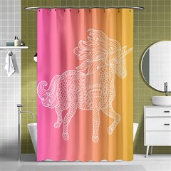 Unicorm Orange And Pink Shower Curtain 48  X 72  (small) 