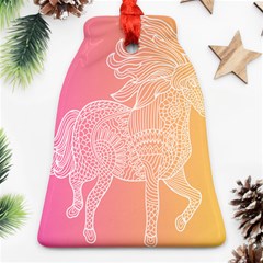 Unicorm Orange And Pink Bell Ornament (two Sides) by lifestyleshopee