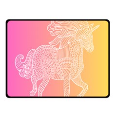 Unicorm Orange And Pink Fleece Blanket (small) by lifestyleshopee