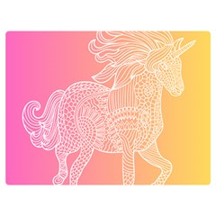 Unicorm Orange And Pink Premium Plush Fleece Blanket (extra Small) by lifestyleshopee