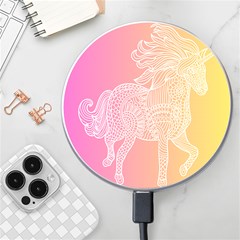 Unicorm Orange And Pink Wireless Fast Charger(white)