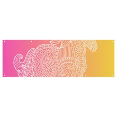 Unicorm Orange And Pink Banner And Sign 12  X 4 