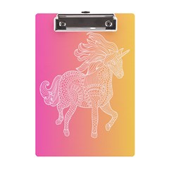 Unicorm Orange And Pink A5 Acrylic Clipboard