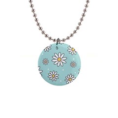 Art Floral Pattern Design Wallpaper Background 1  Button Necklace by Ravend