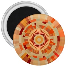 Ai Generated Retro Geometric Pattern Decor Pattern 3  Magnets by Ravend