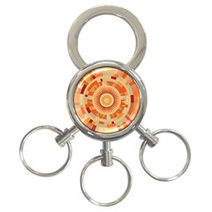 Ai Generated Retro Geometric Pattern Decor Pattern 3-ring Key Chain by Ravend