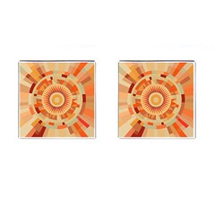 Ai Generated Retro Geometric Pattern Decor Pattern Cufflinks (square) by Ravend