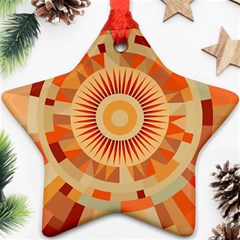 Ai Generated Retro Geometric Pattern Decor Pattern Star Ornament (two Sides) by Ravend