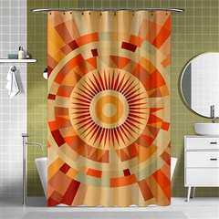 Ai Generated Retro Geometric Pattern Decor Pattern Shower Curtain 48  X 72  (small)  by Ravend