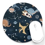 Space Theme Art Pattern Design Wallpaper Round Mousepad Front