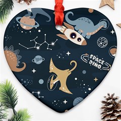 Space Theme Art Pattern Design Wallpaper Ornament (heart)