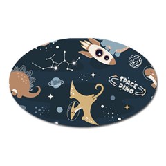 Space Theme Art Pattern Design Wallpaper Oval Magnet by Ravend