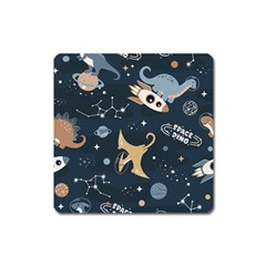 Space Theme Art Pattern Design Wallpaper Square Magnet