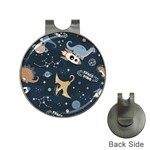 Space Theme Art Pattern Design Wallpaper Hat Clips with Golf Markers Front