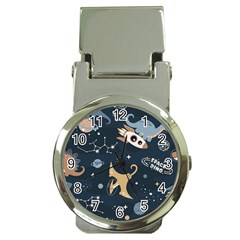 Space Theme Art Pattern Design Wallpaper Money Clip Watches by Ravend