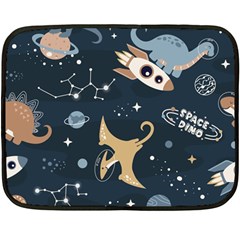 Space Theme Art Pattern Design Wallpaper One Side Fleece Blanket (mini) by Ravend