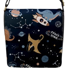 Space Theme Art Pattern Design Wallpaper Flap Closure Messenger Bag (s) by Ravend