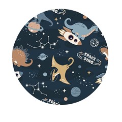 Space Theme Art Pattern Design Wallpaper Mini Round Pill Box by Ravend