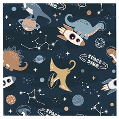 Space Theme Art Pattern Design Wallpaper Wooden Puzzle Square by Ravend