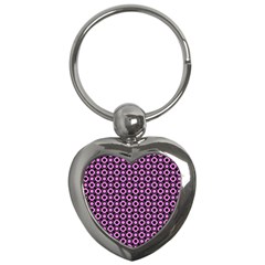 Pink Donuts Pink Filling On Black Key Chain (heart) by Mazipoodles