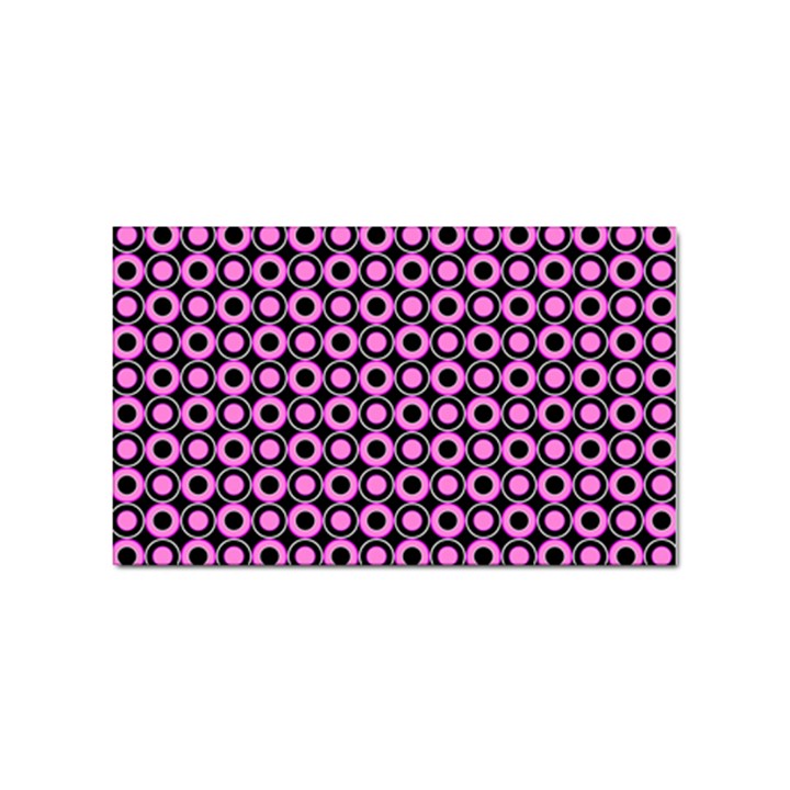 Pink Donuts Pink Filling On Black Sticker Rectangular (100 pack)